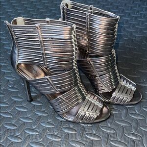 Silver Strappy High Heels